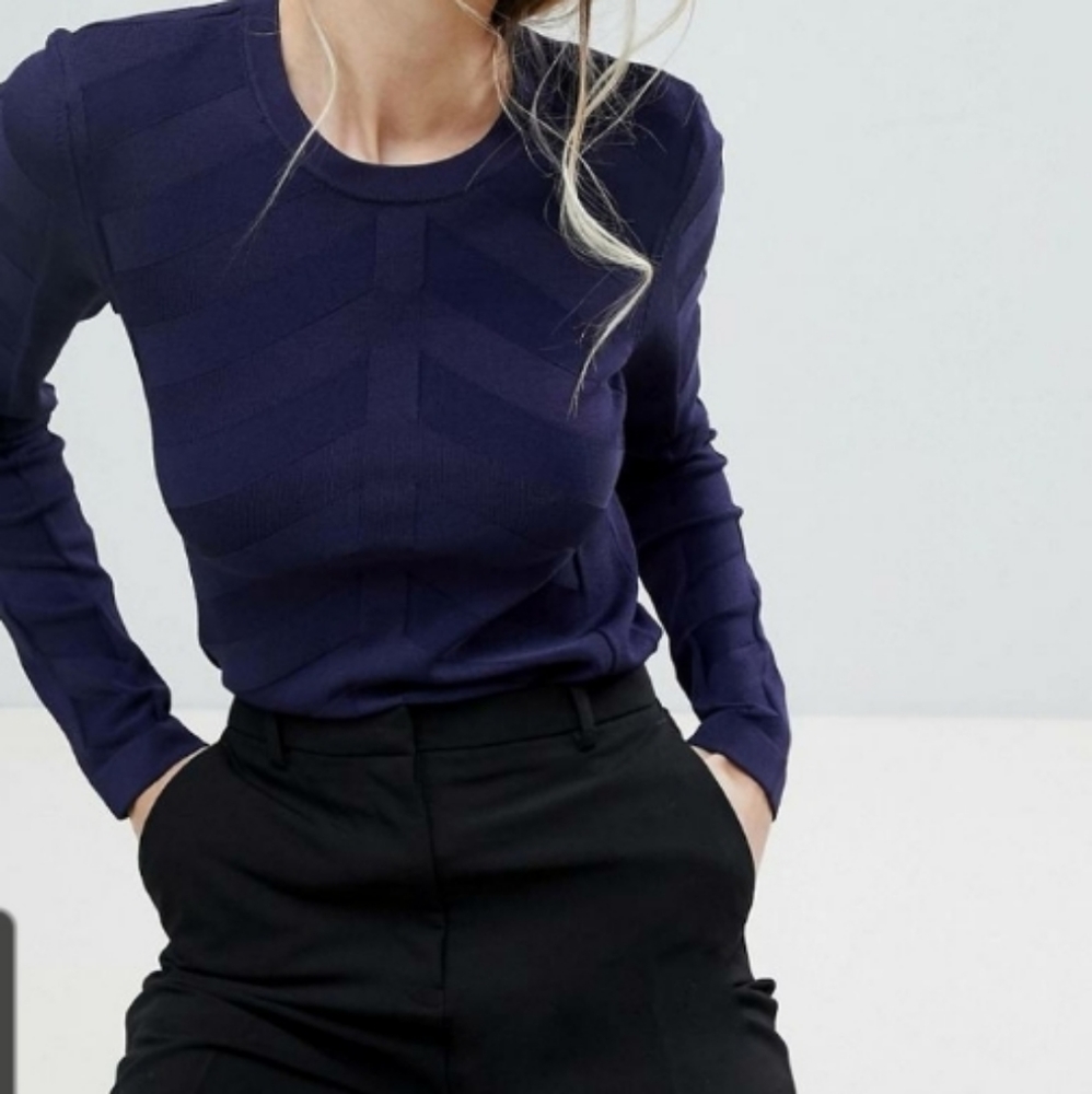 YAS ASOS long sleeve Navy Blue top,  XS